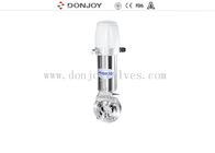 FDA Stainless steel SUS304 double acting sanitary grade pneumatic clamp butterfly valves with controller for food