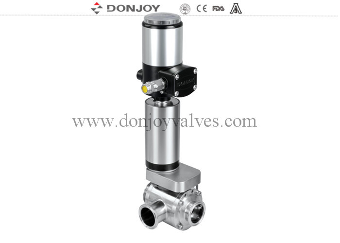 Donjoy SS316L 2-Zoll-Pneumatische 3-Wege-T-Schmetterlingsventile mit Tri-Camp-End
